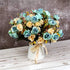Eternal Blue and Yellow Rose Bouquets with Ceramic Vase